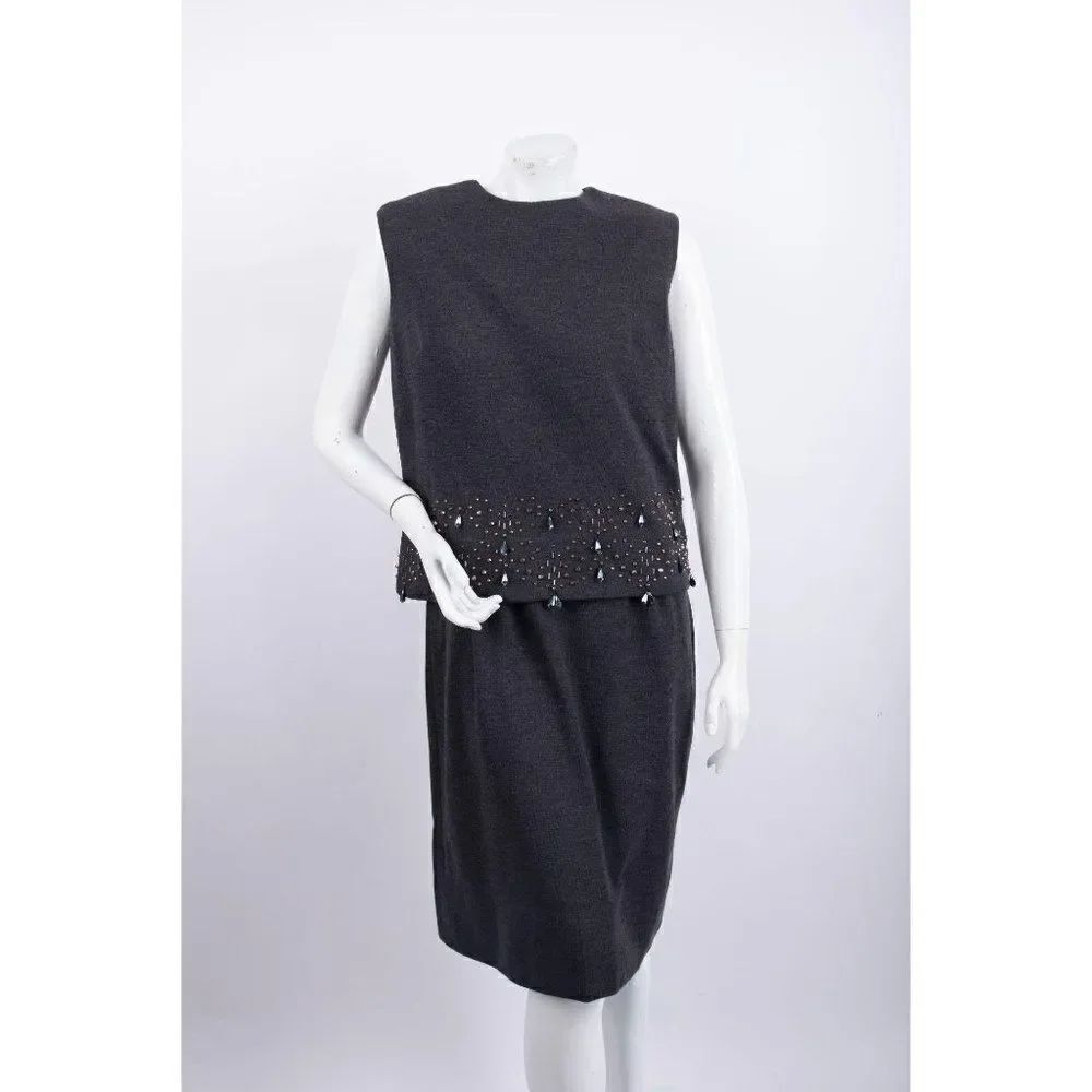 1970s Vintage Shift Dress Set Beaded Lee Richard